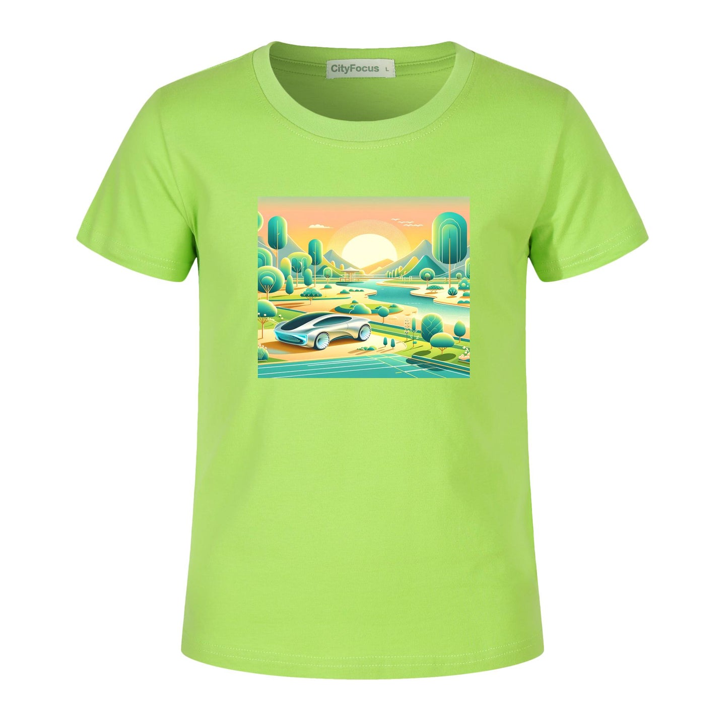 100% cotton Boys' Futuristic Cityscape Graphic Tee 11