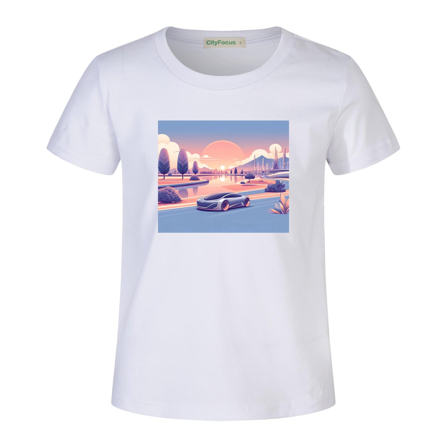 100% cotton Boys' Futuristic Cityscape Graphic Tee 14