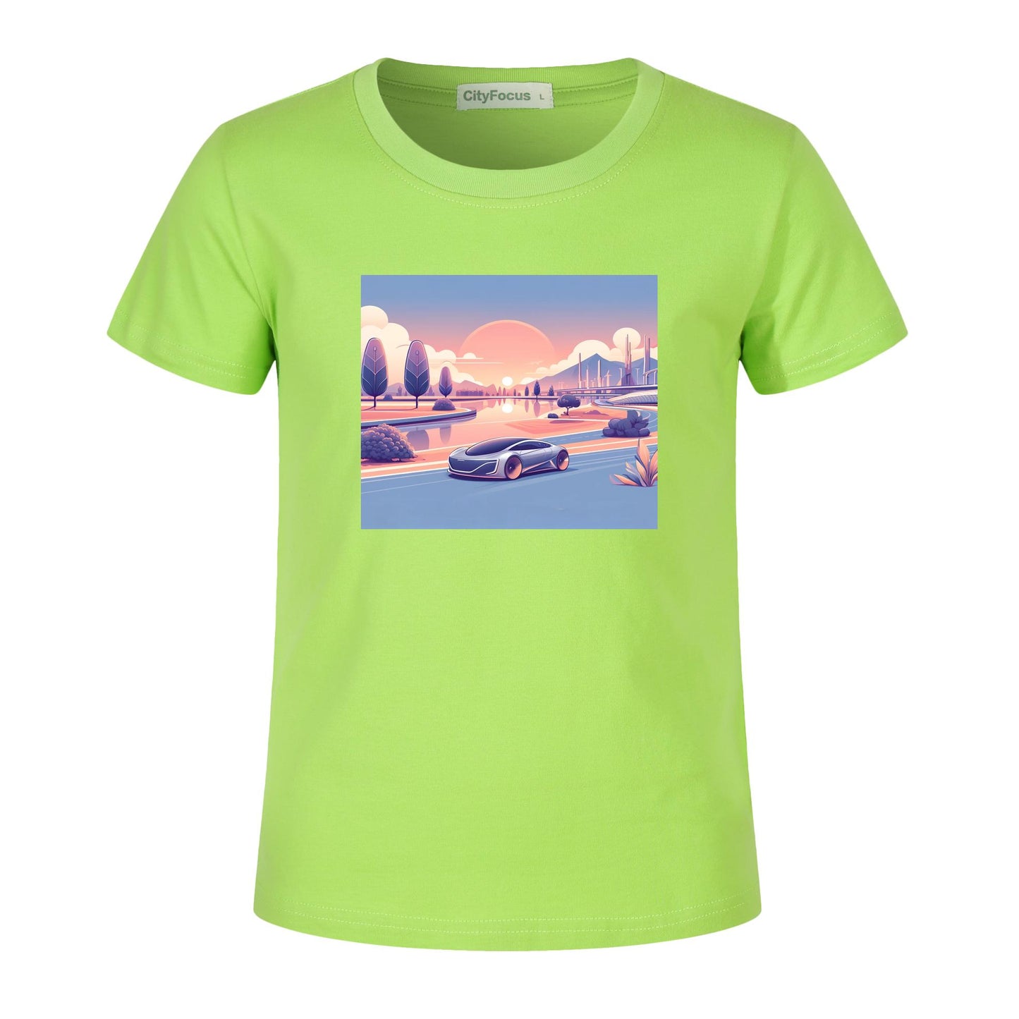 100% cotton Boys' Futuristic Cityscape Graphic Tee 14